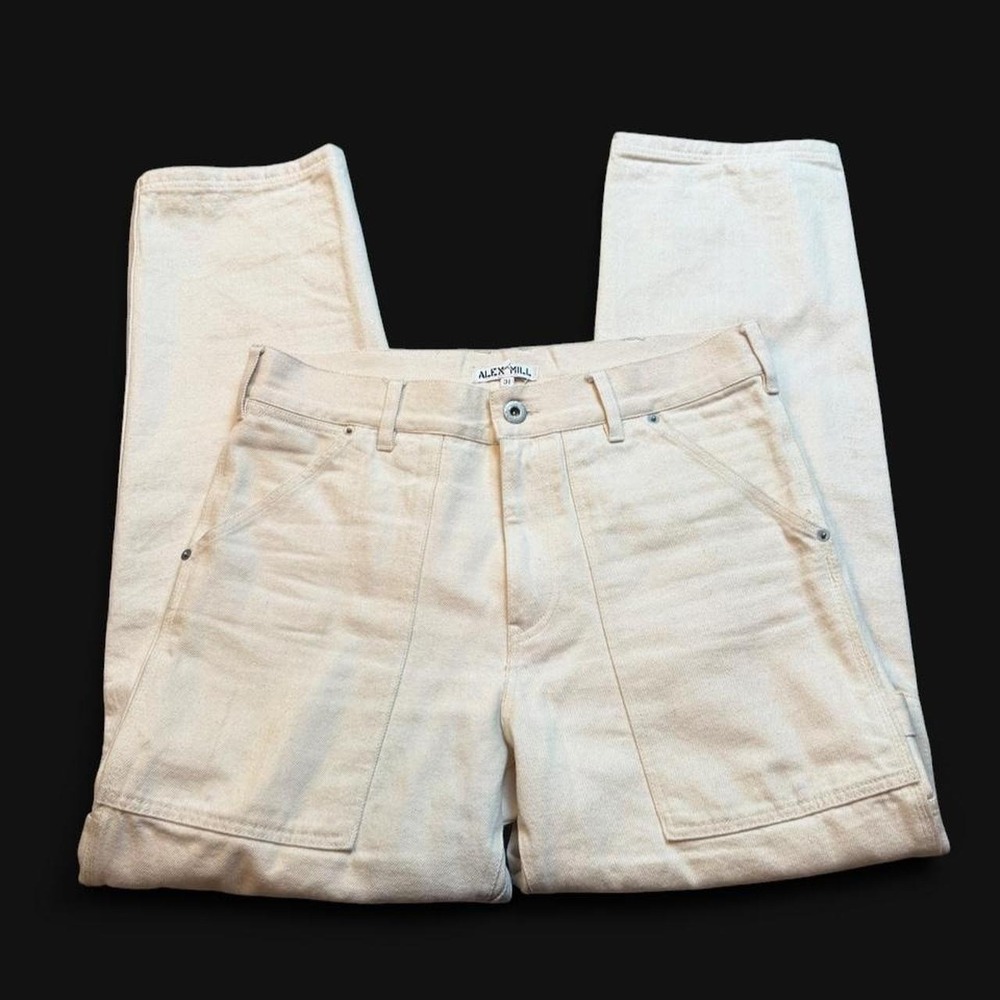 Alex Mill Relaxed Straight Carpenter denim jeans cream size 31 women's